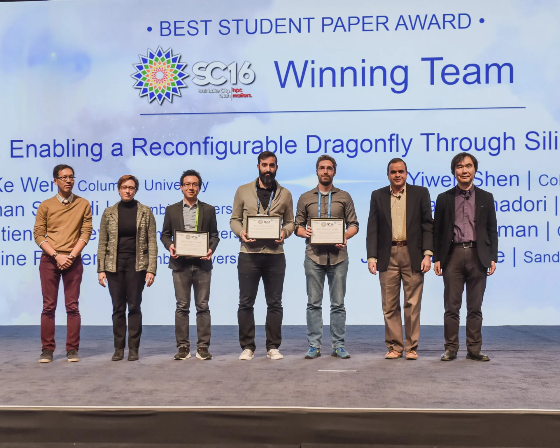 Ke Wen Wins the SC 2016 Best Student Paper Award